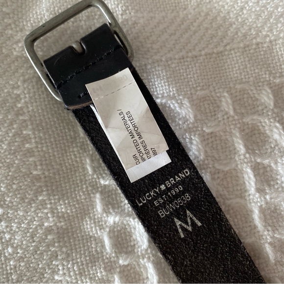 Lucky Brand 100% Leather Belt Men's Women's Handcrafted in the USA Black Size M - Picture 3 of 4